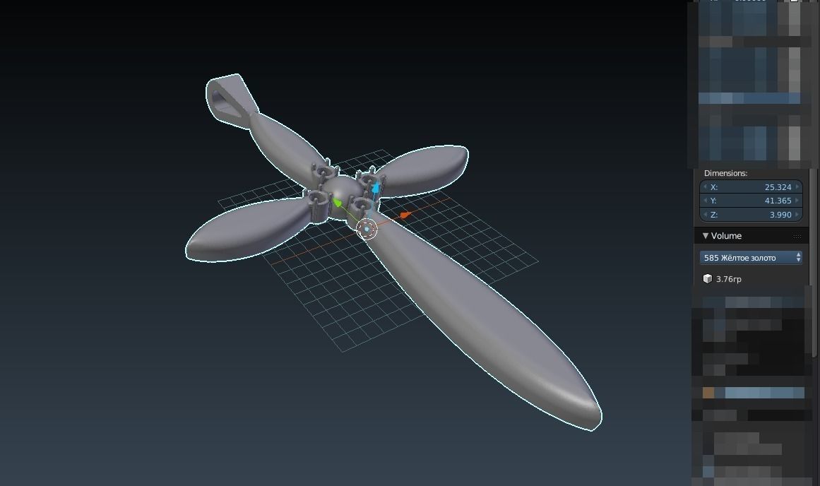 PENDANT CROSS 7 4 gems 3D print model_1