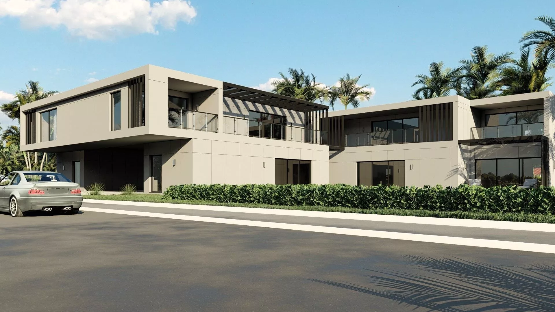 Modern modular apartment building 3D model