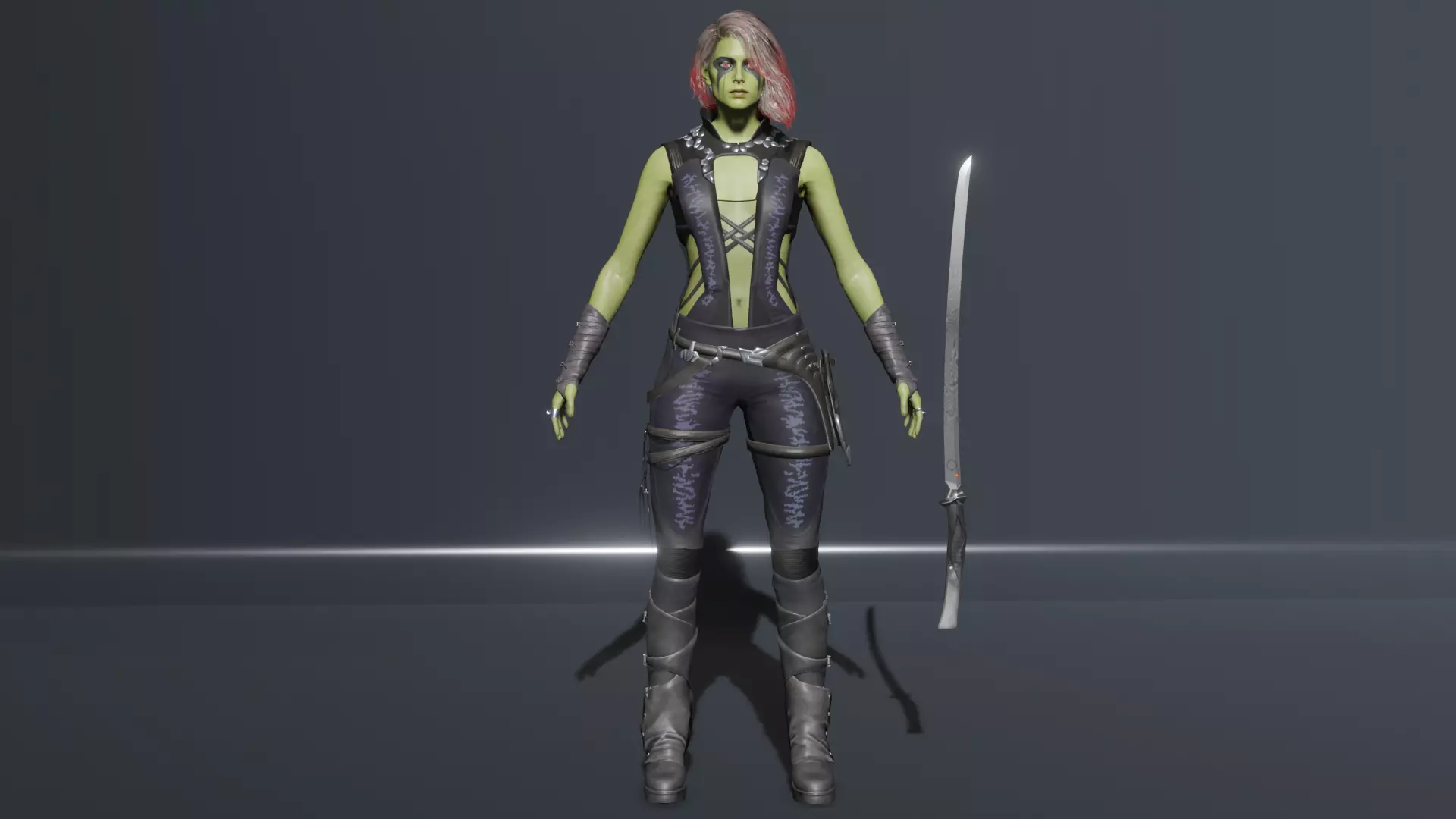 Gamora Guardians of the Galaxy Low-poly 3D model