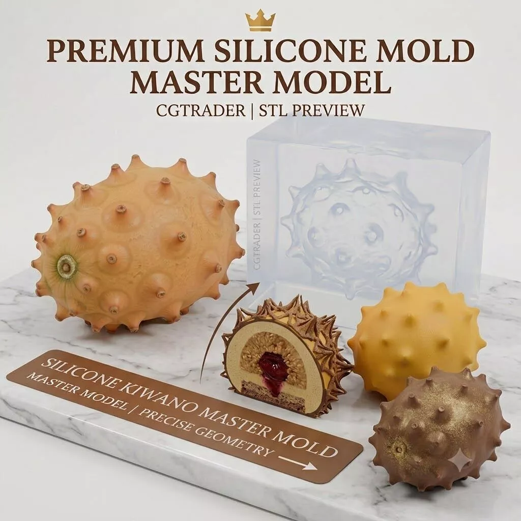 Kiwano 3D Print Master Model for Confect Silicone Molds Making 3D print model