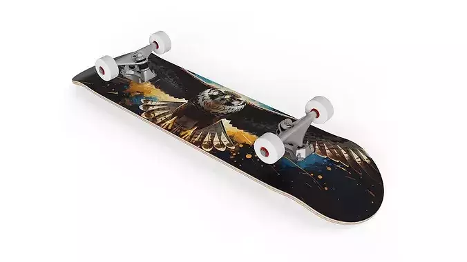  Complete Skateboard with Majestic Eagle Graphic Art