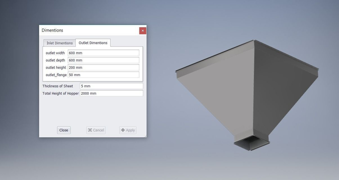 Parametric Hopper - Bunker - Manufacturable