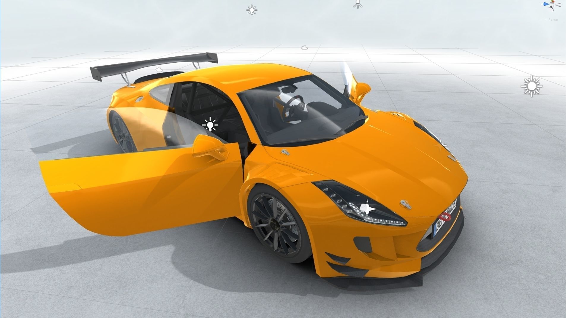 Generic Sports Car GT3 Realtime Low-poly 3D model_5