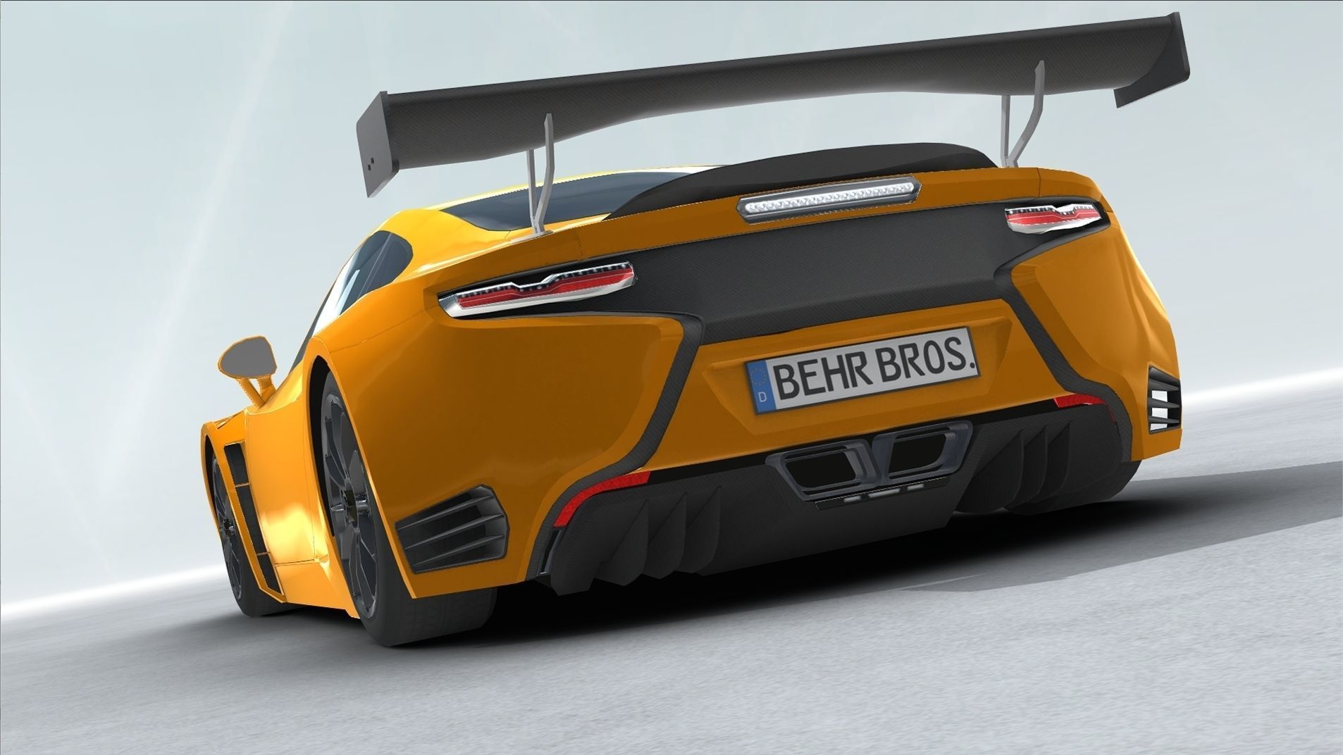 Generic Sports Car GT3 Realtime Low-poly 3D model_4