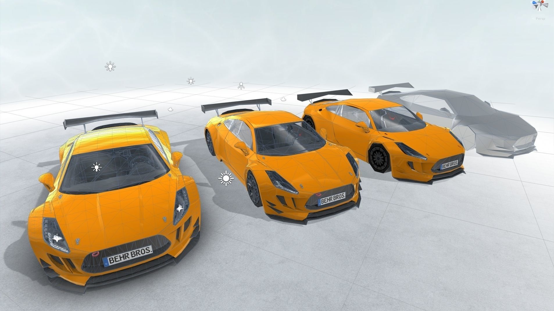 Generic Sports Car GT3 Realtime Low-poly 3D model_7