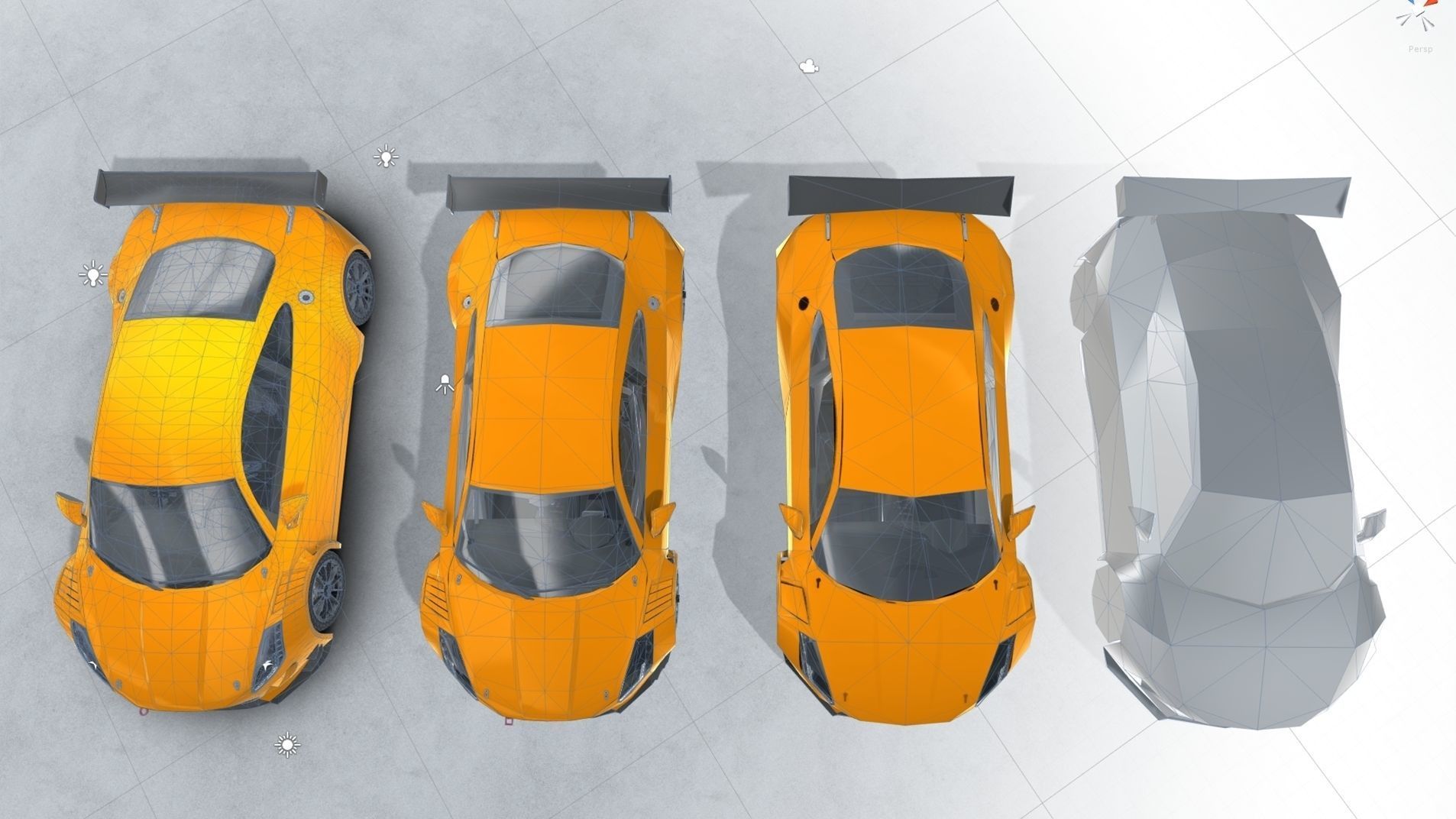 Generic Sports Car GT3 Realtime Low-poly 3D model_8