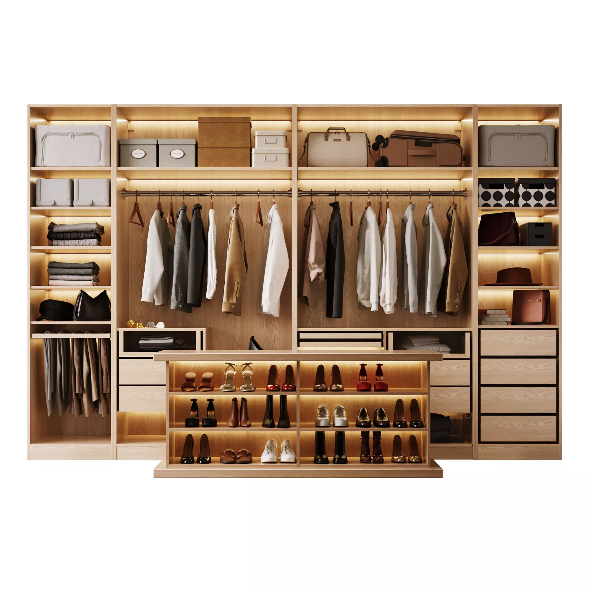Wardrobe with shoe cabinet 3D model