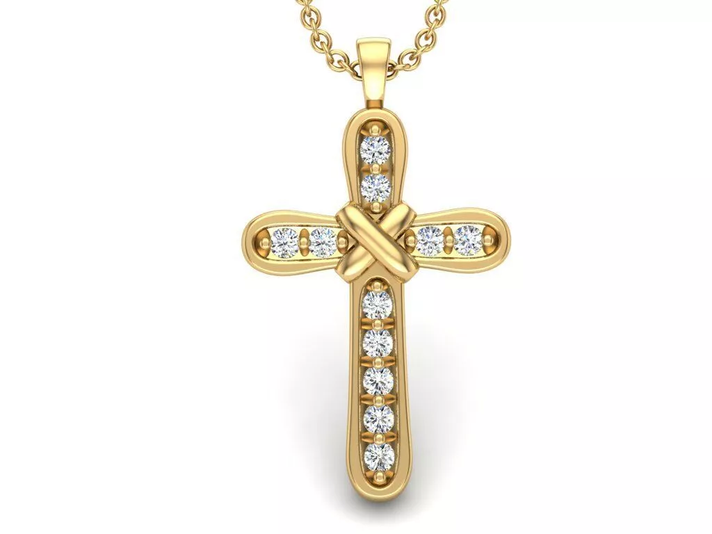 Diamond Cross Pendant 3DM 3D print model
