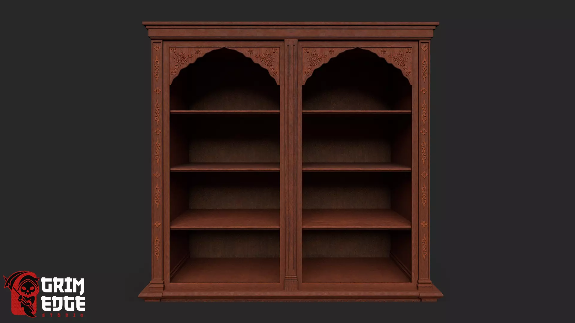 Book Shelf Low-poly 3D model