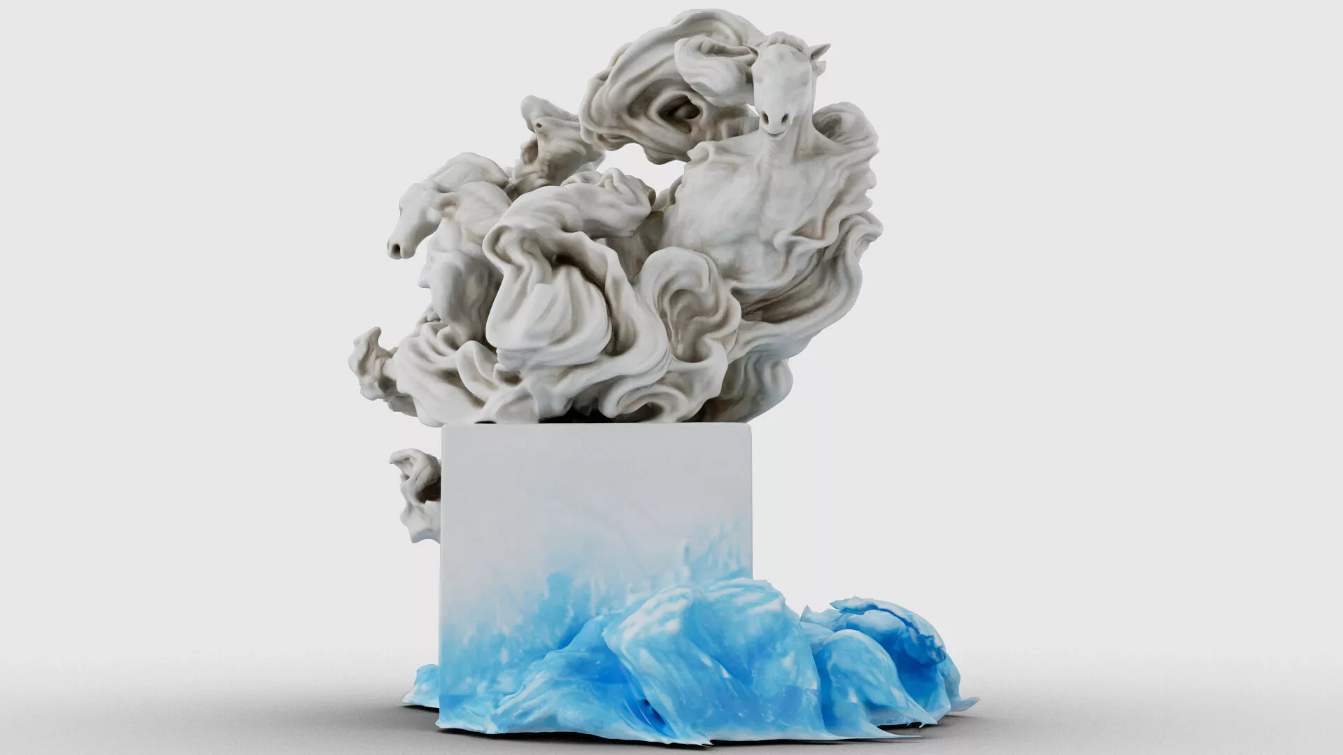Marble Tempest Sculpture 3D model
