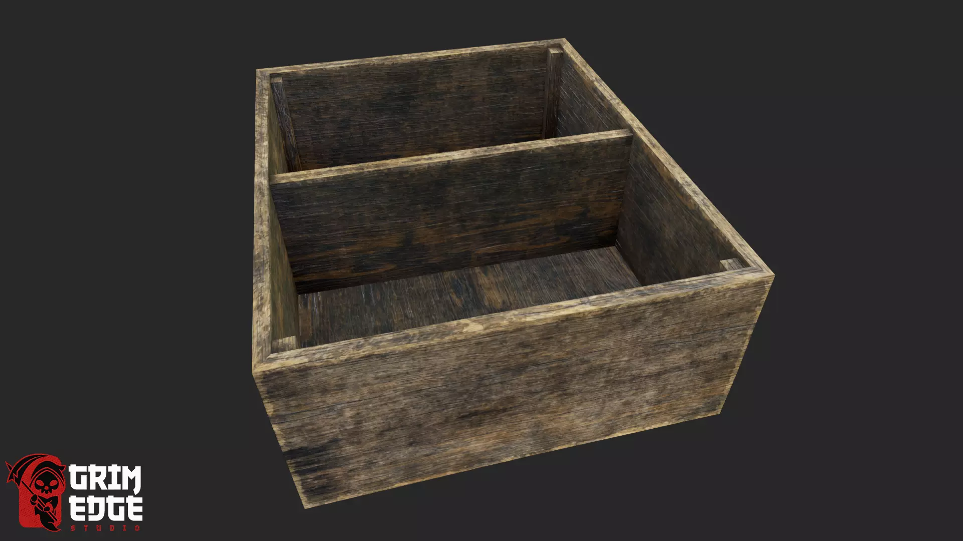 Medieval Rustic Stall Basket Low-poly 3D model