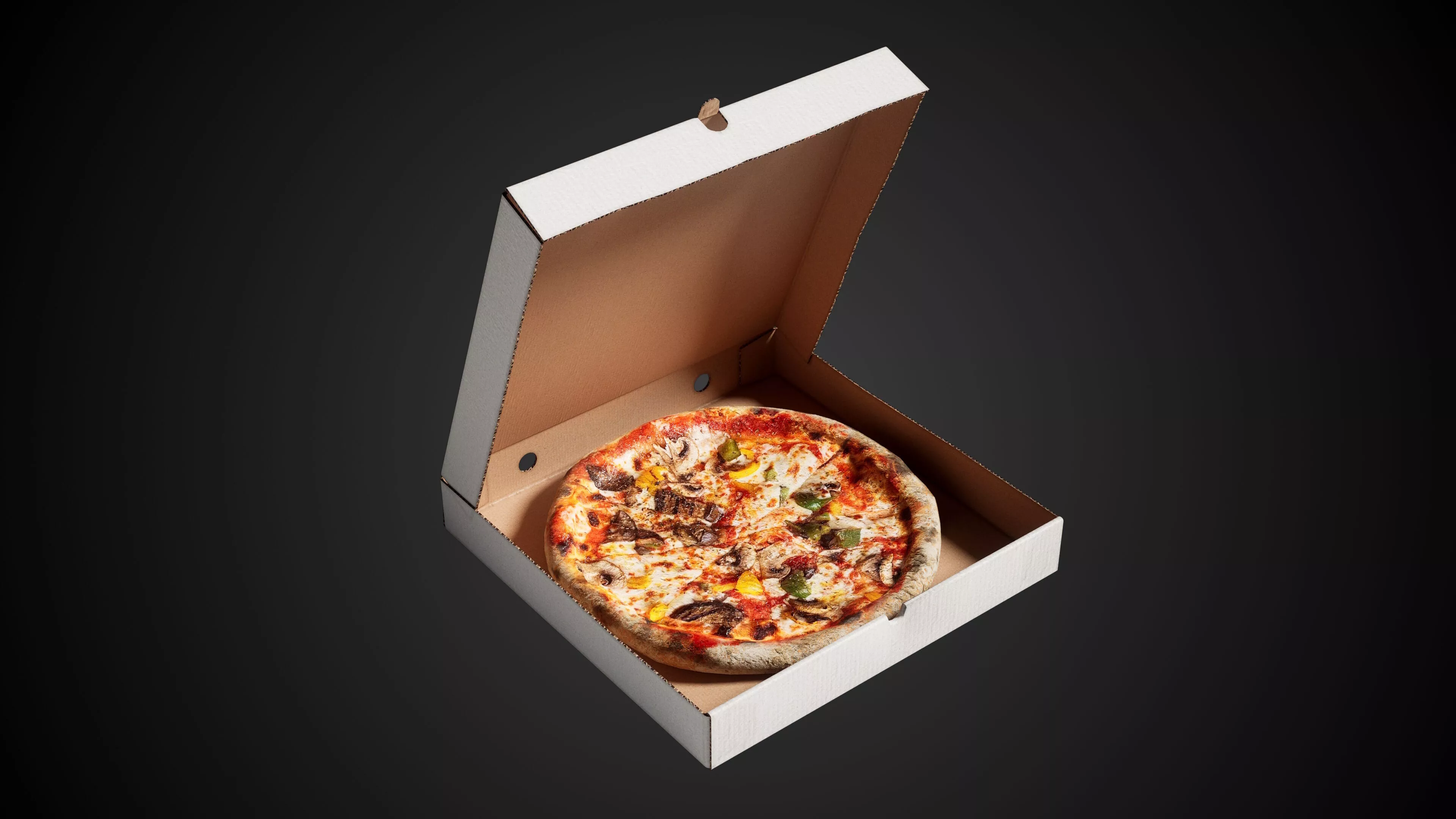 Pizza with Cardboard Box Low-poly 3D model
