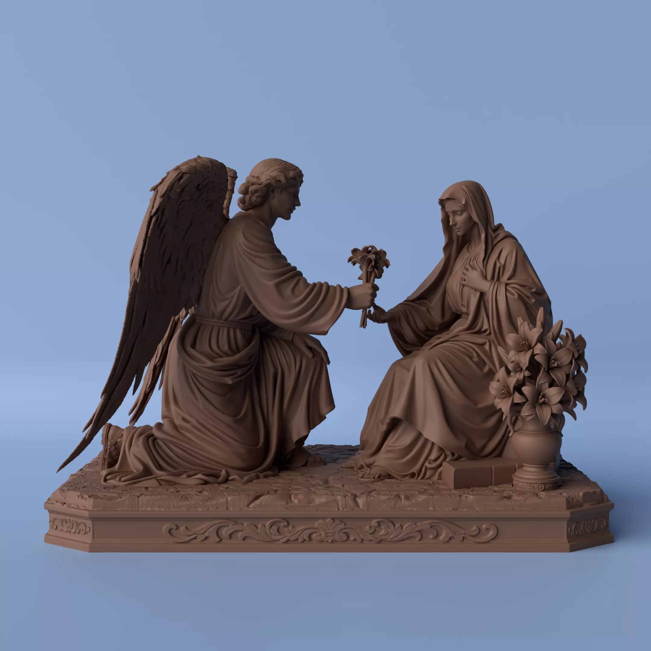 Annunciation of Mary Sculpture 3D print model