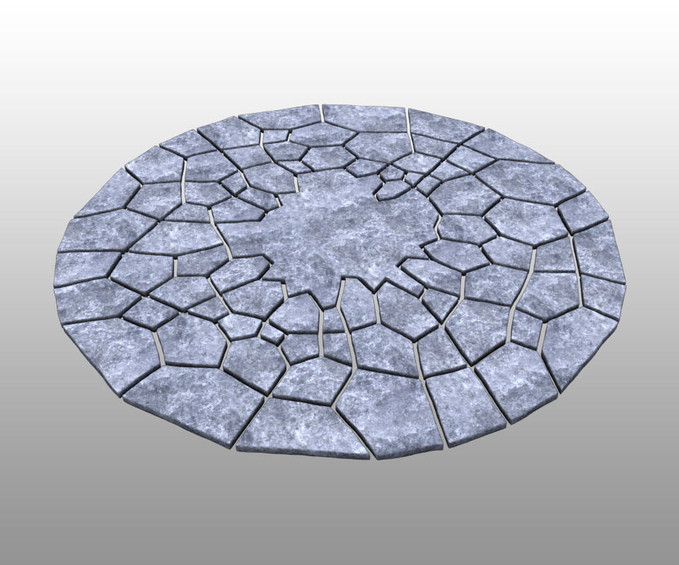 Stone ground tiles 3D model_6