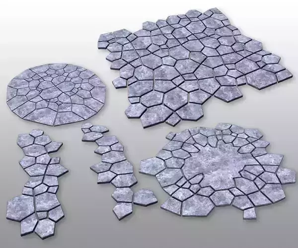 Stone ground tiles 3D model Stone ground tiles 3D model