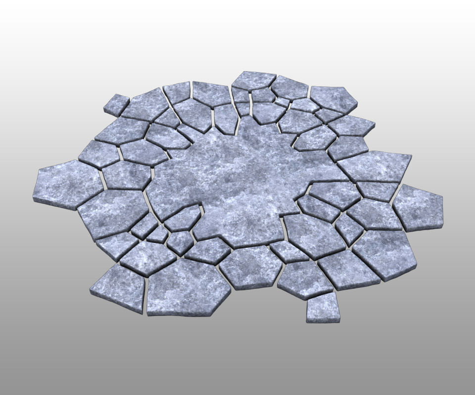 Stone ground tiles 3D model_3