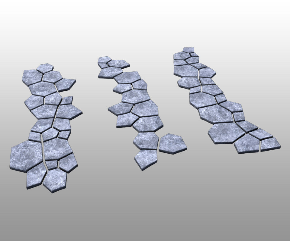 Stone ground tiles 3D model_1