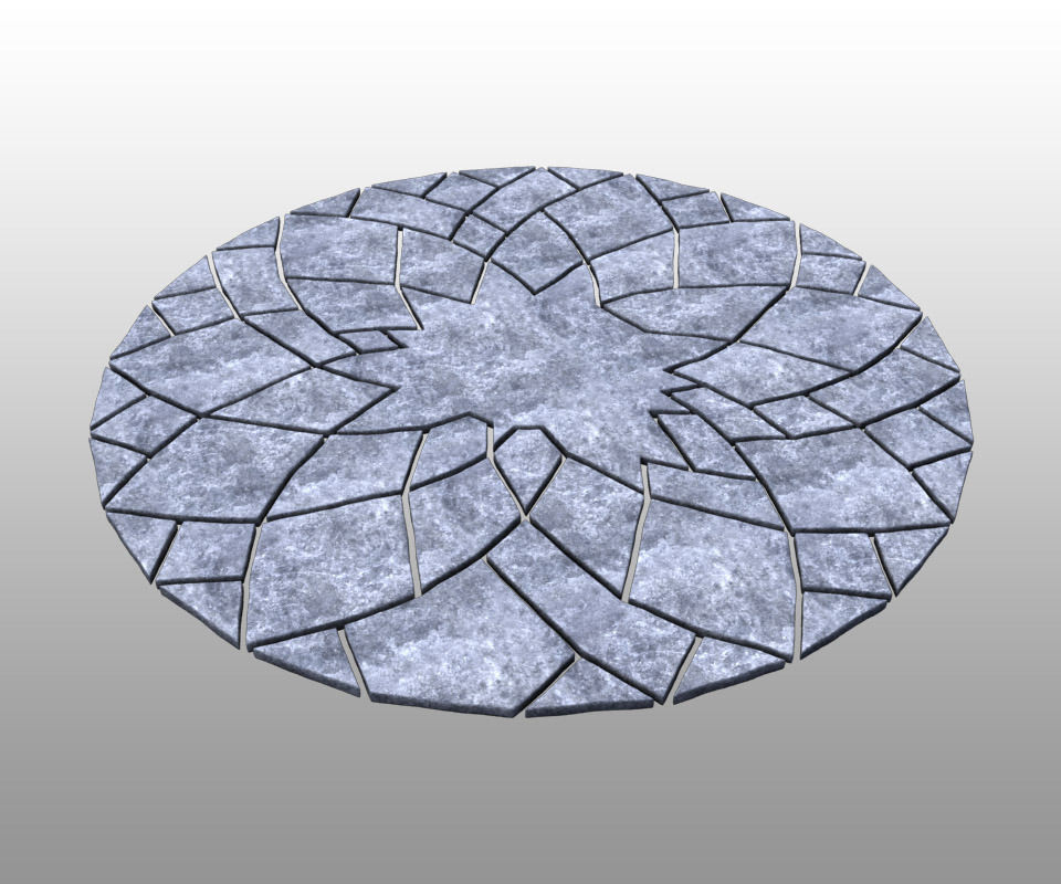 Stone ground tiles 3D model_8