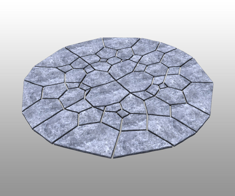 Stone ground tiles 3D model_7