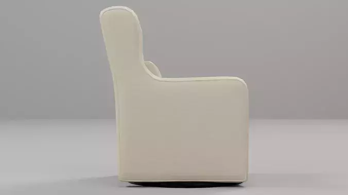 Modern Wingback Swivel Glider Chair 02 Low-poly 3D model 6