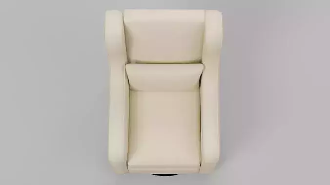Modern Wingback Swivel Glider Chair 02 Low-poly 3D model 7