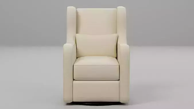 Modern Wingback Swivel Glider Chair 02 Low-poly 3D model 4