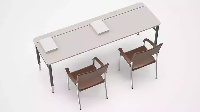 Office Conference Table with Chairs 3D model 5
