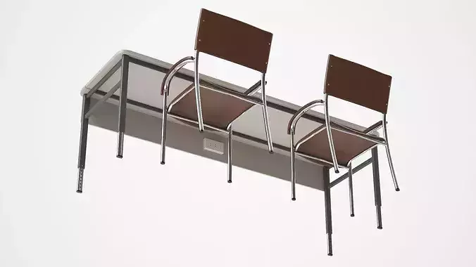 Office Conference Table with Chairs 3D model 6