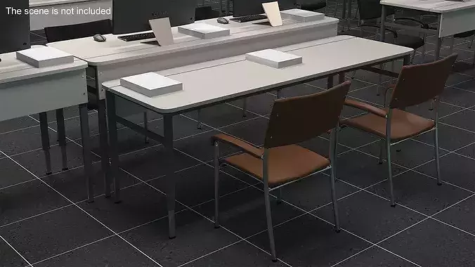 Office Conference Table with Chairs 3D model 3