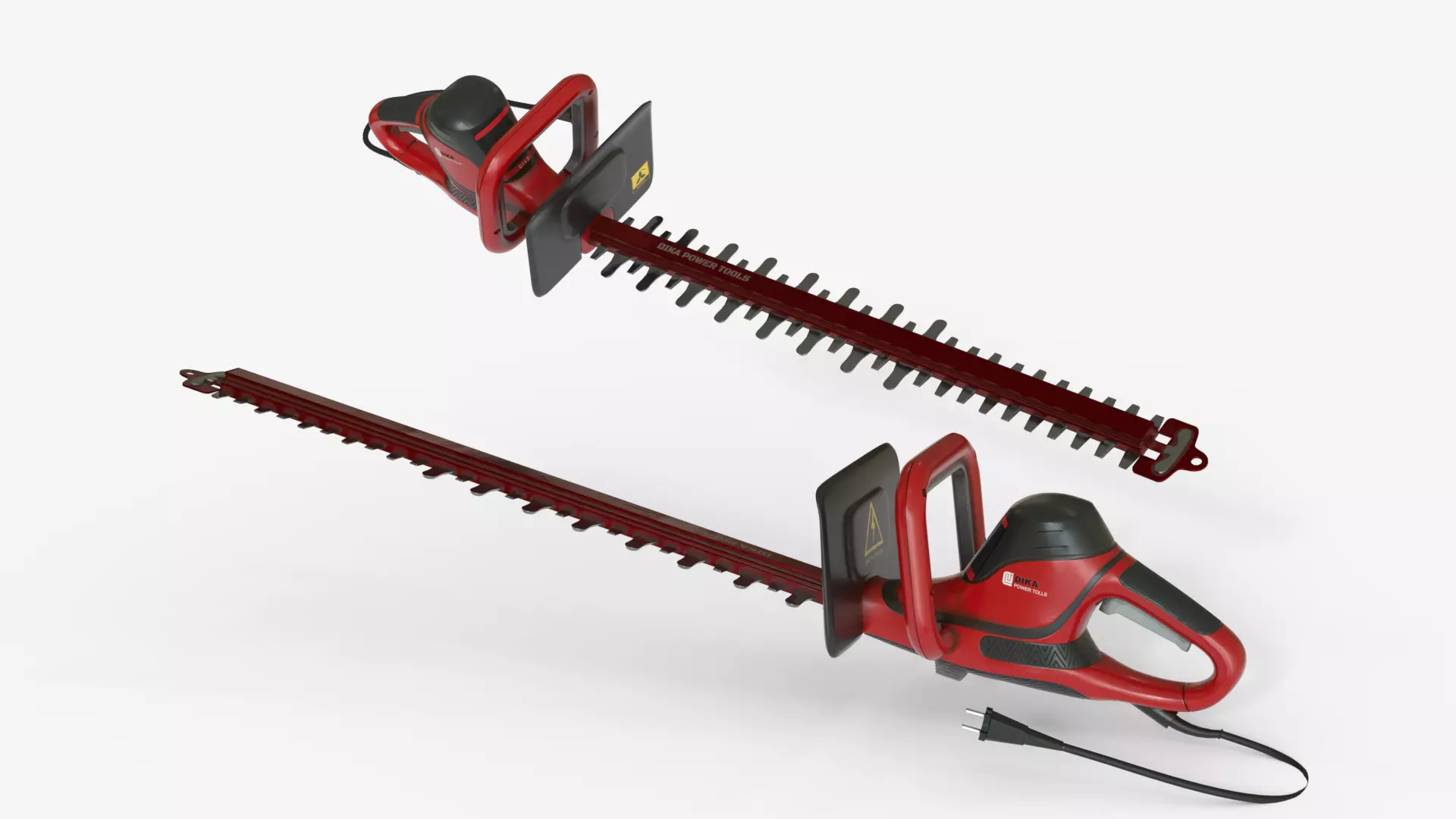 Red Professional Electric Hedge Trimmer Low-poly 3D model
