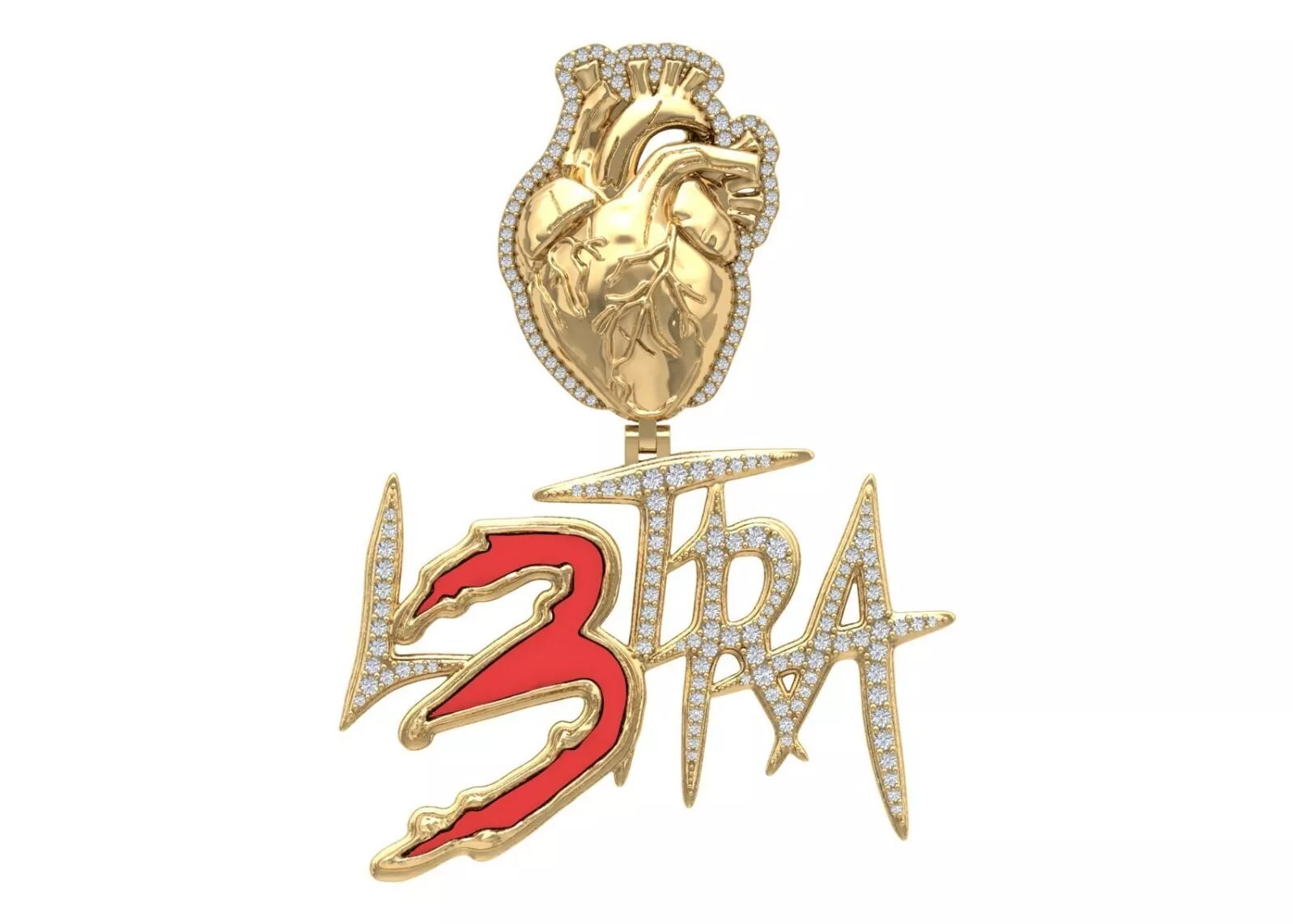 3 letra l3tra la L Hip Hop Custom Pendant 3D print model