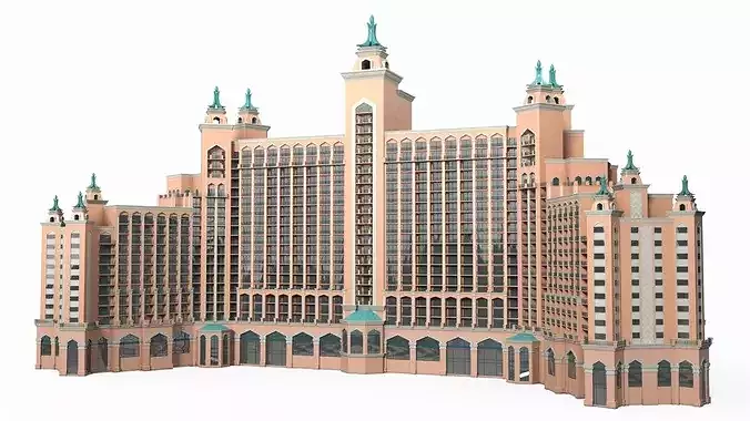 Traditional Middle Eastern Hotel 3D model 6