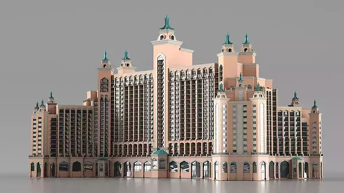 Traditional Middle Eastern Hotel 3D model 4
