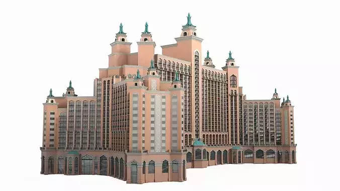 Traditional Middle Eastern Hotel 3D model 7