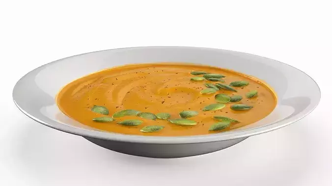 Creamy Pumpkin Soup with Pumpkin Seeds 3D model
