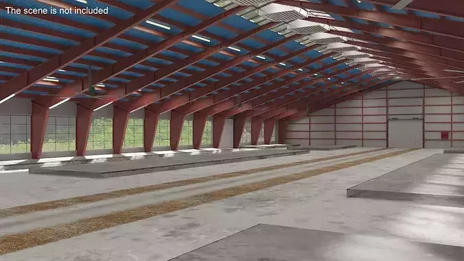 Cattle Shed 3D model 2