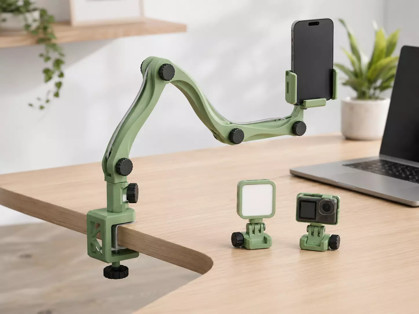Adjustable Articulated Phone Holder 3D Printable Desk Mount Arm 3D print model