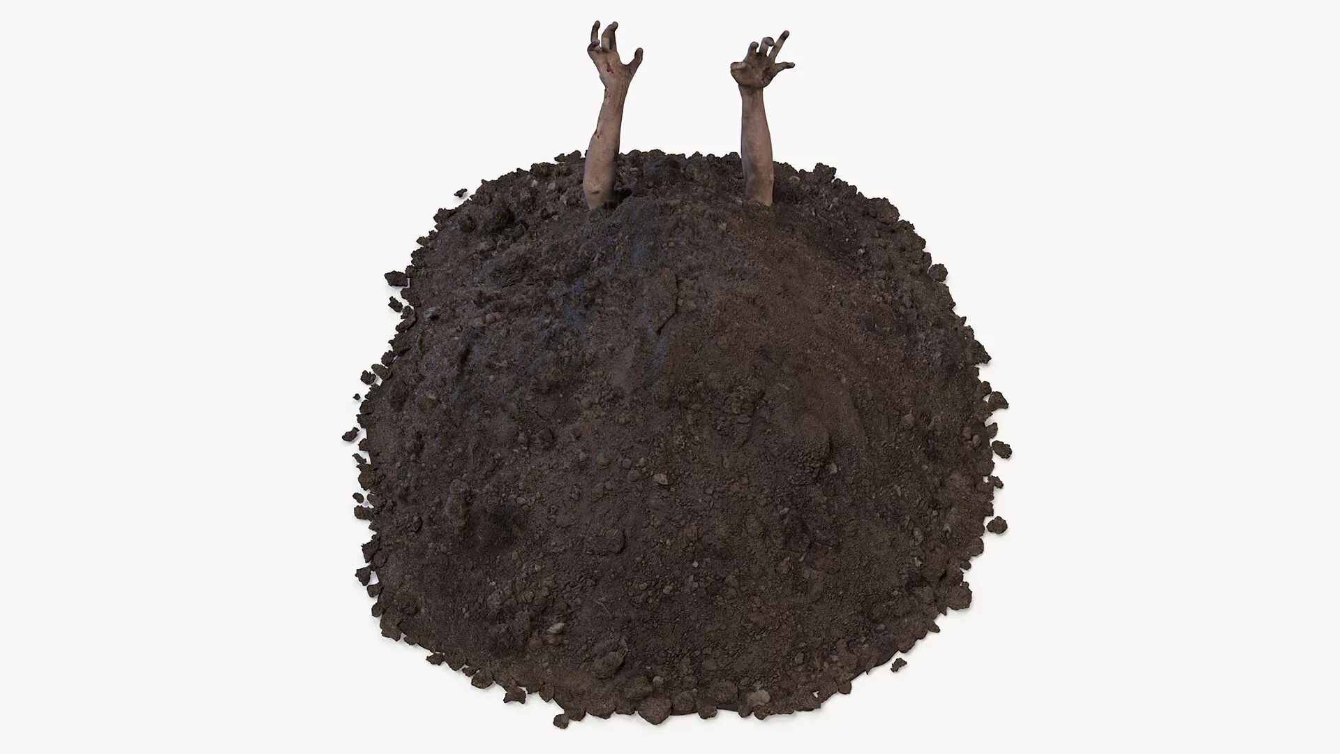 Zombie Hands Emerging from Ground 3D model