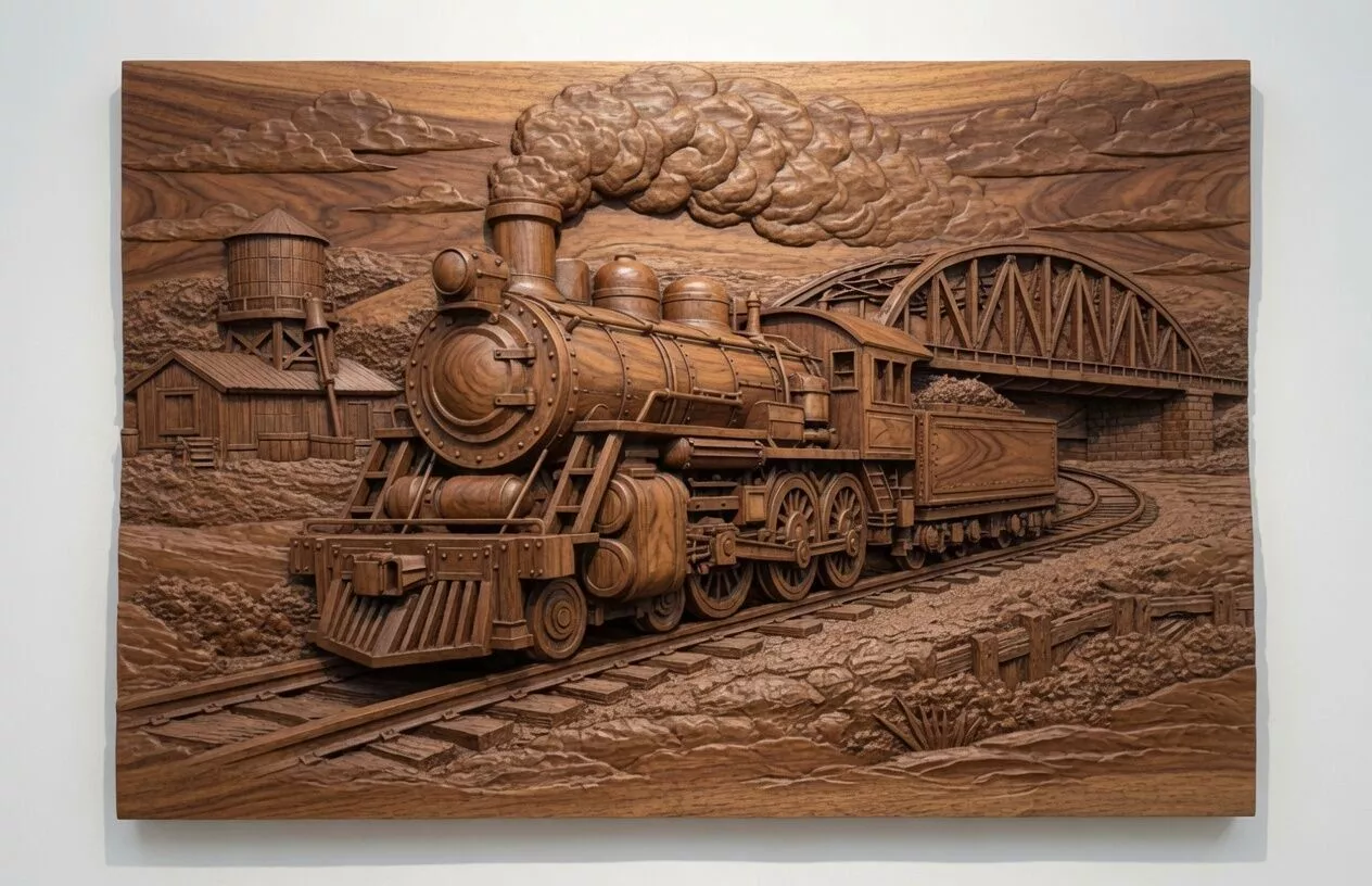 Classic Steam Locomotive CNC STL File 3D print model