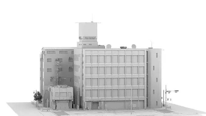 Tokyo Street Building kidbash set 2 Low-poly 3D model Low-poly 3D model 6
