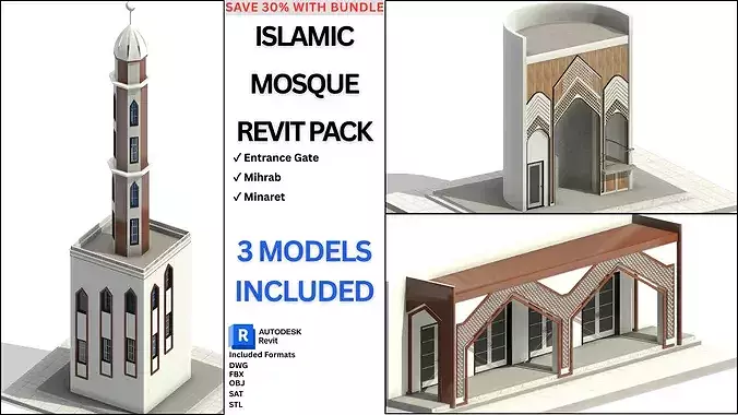Islamic Mosque Entrance Arch Revit 3D model | CGTrader