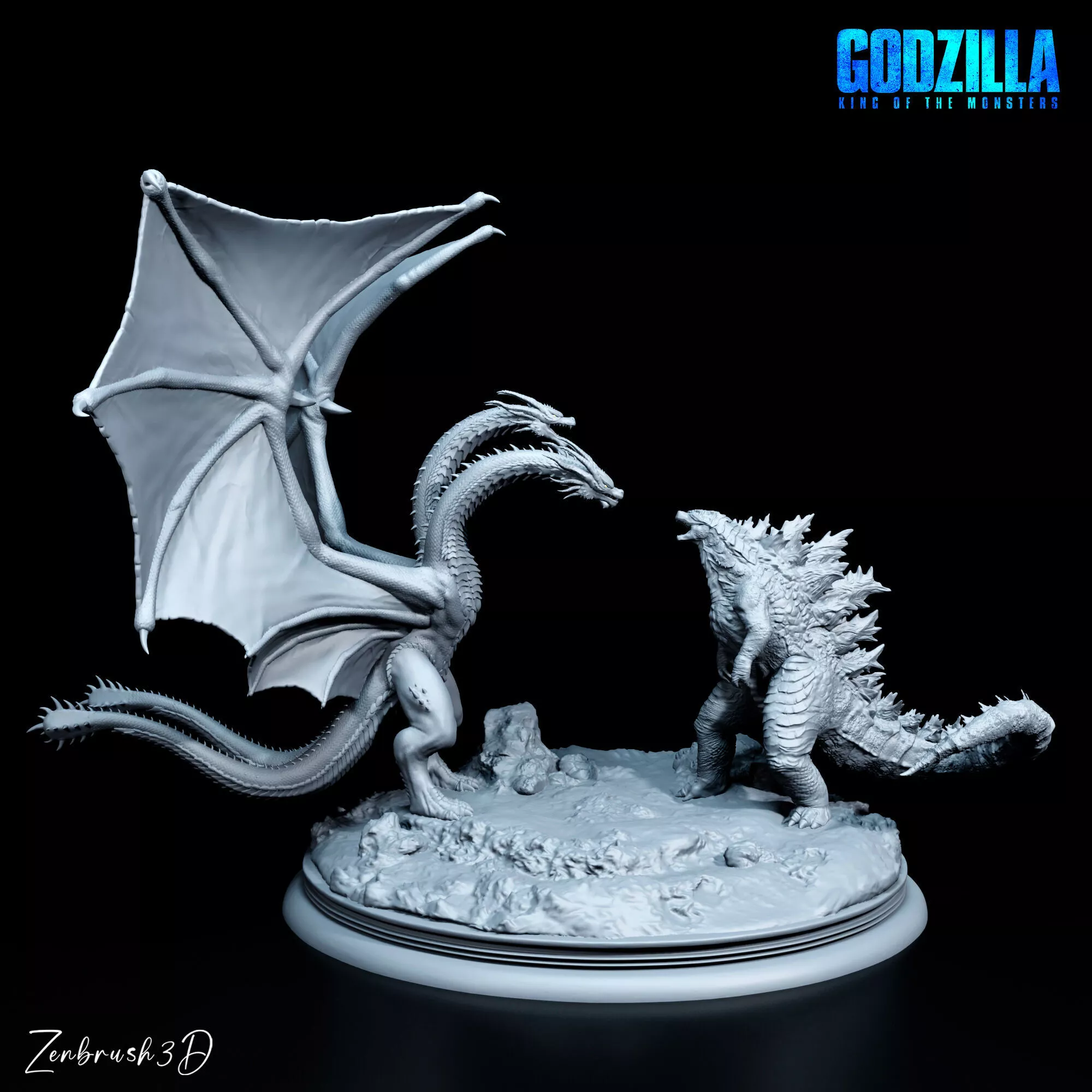 Guidorah vs Godzilla - Diorama 3D print model