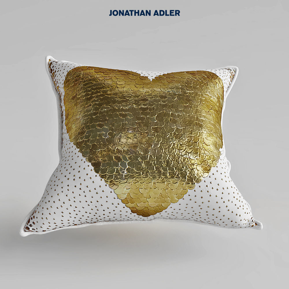 Jonathan Adler Talitha White Heart Throw Pillow 3d Model Max Obj Fbx