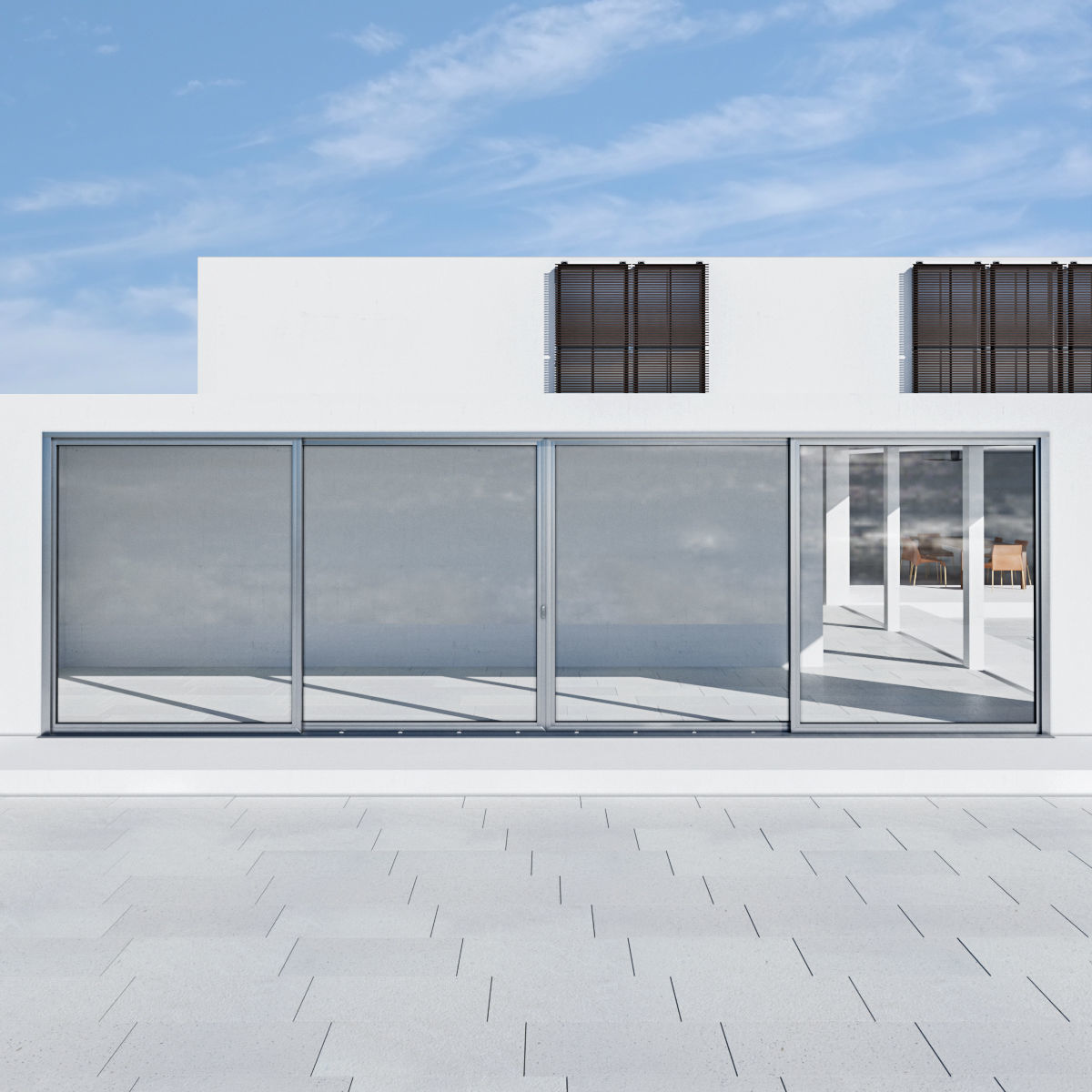 Aluminium sliding door 3D model_2