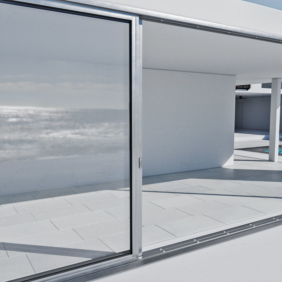 Aluminium sliding door 3D model_1