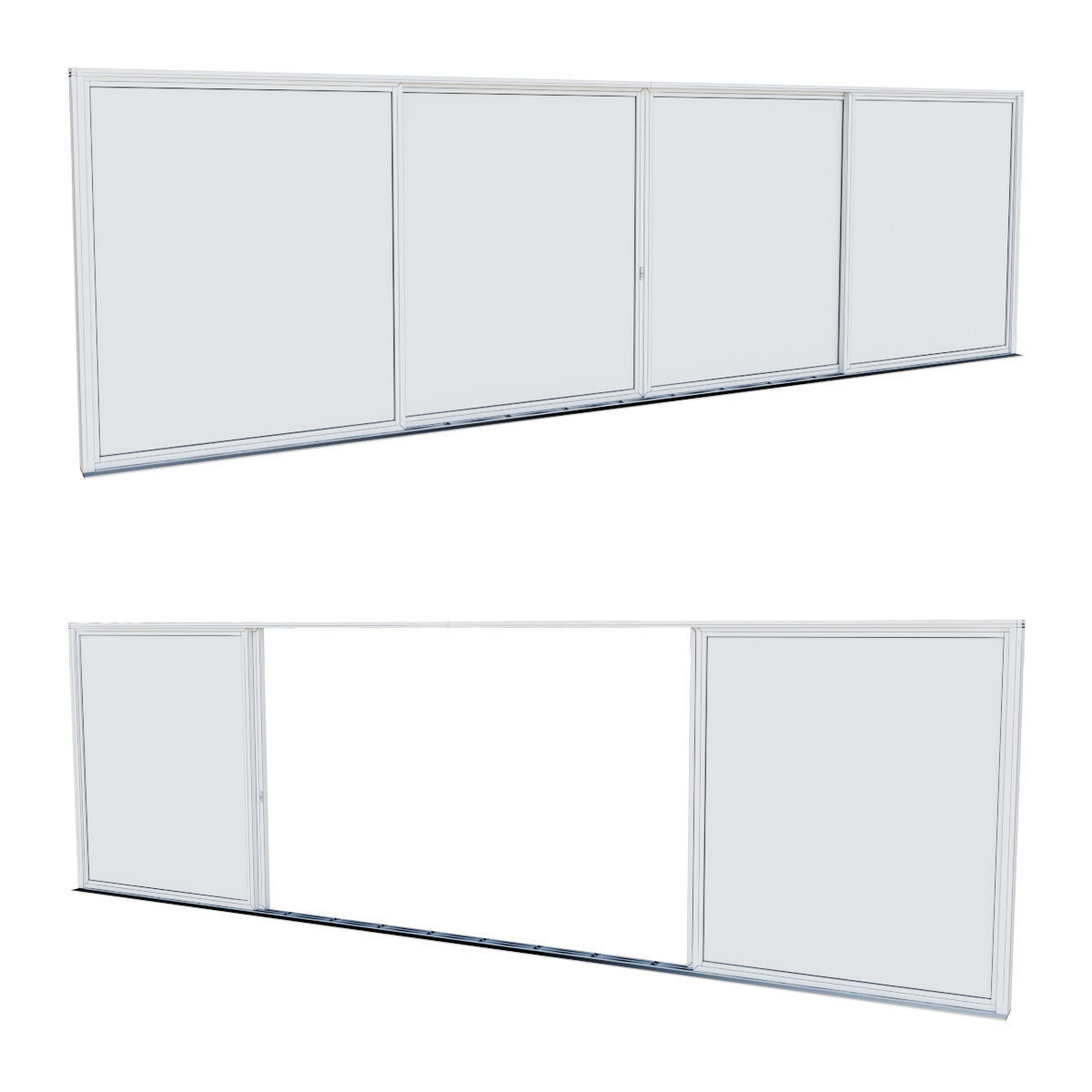 Aluminium sliding door 3D model_3