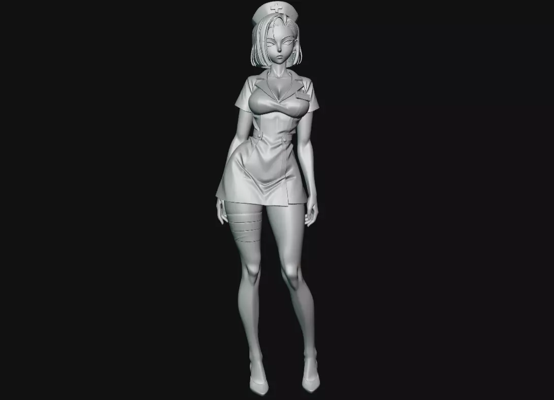 Android mulher 1 8 de enfermeira MINIATURE FIGURE STL OBJ PRINT 3D print model