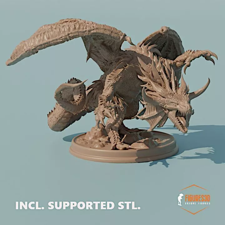 Chromatic red dragon 3D print model