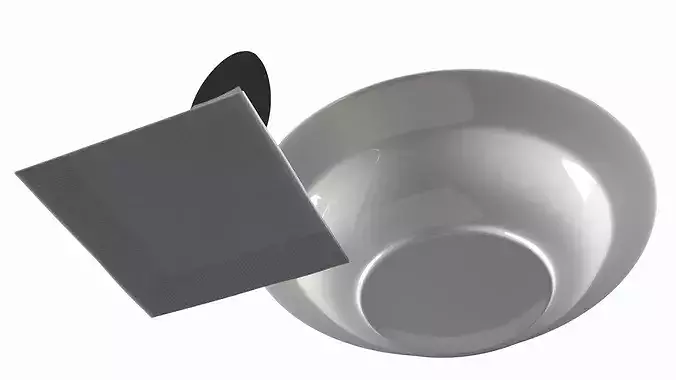 Pumpkin Soup with Sour Cream and Spoon 3D model 7