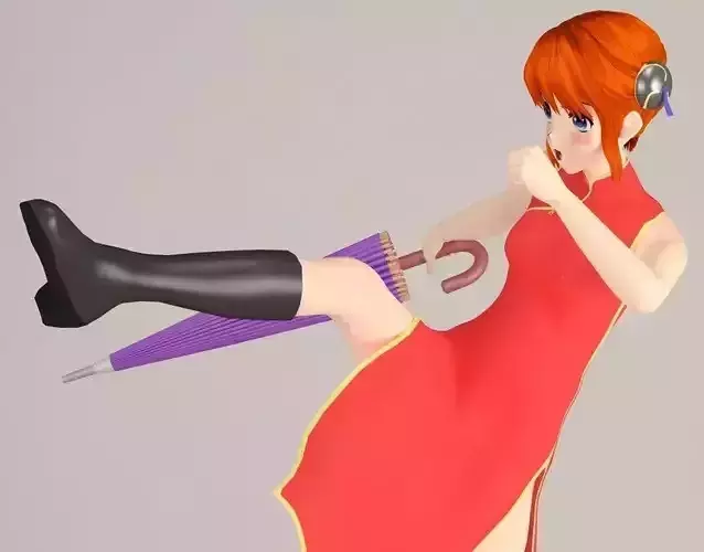 Kagura anime girl pose 2 3D model
